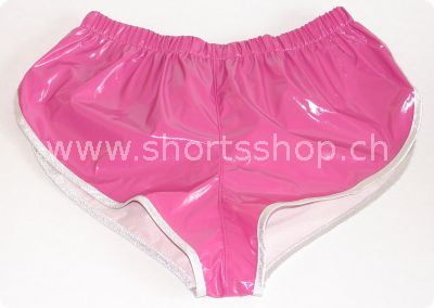 Lackshorts Andreas weinrot mit silberfarbiger Einfassung