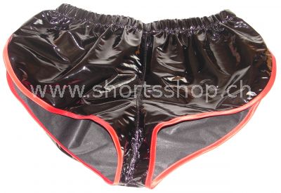 Lackshorts Andreas schwarz mit roter Einfassung