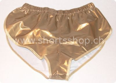 Lackshorts Andreas bronze mit goldfarbiger Einfassung