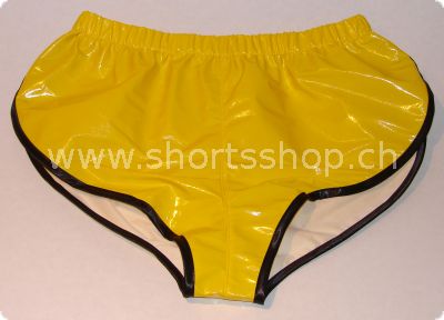 Lackshorts Andreas gelb mit schwarzer Einfassung