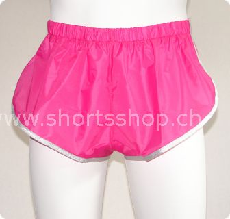 Nylon-Shorts Andreas pink mit silberfarbiger Einfassung