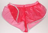 PVC-Shorts Andreas hellrot mit silberfarbiger Einfassung