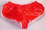 Lackshorts Andreas rot mit silberfarbiger Einfassung