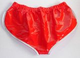 Lackshorts Andreas rot mit silberfarbiger Einfassung