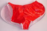 Lackshorts Andreas rot mit silberfarbiger Einfassung