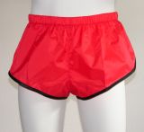 Nylon-Shorts Andreas rot mit schwarzer Einfassung