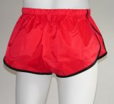 Nylon-Shorts Andreas rot mit schwarzer Einfassung