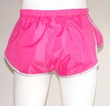 Nylon-Shorts Andreas pink mit silberfarbiger Einfassung