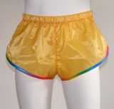Andreas Ripstop-Shorts gelb mit regenbogenfarbenen Einfassung Andreas Ripstop-Shorts gelb mit regenbogenfarbenen Einfassung