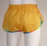 Andreas Ripstop-Shorts gelb mit regenbogenfarbenen Einfassung Andreas Ripstop-Shorts gelb mit regenbogenfarbenen Einfassung
