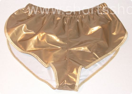 Lackshorts Andreas bronze mit goldfarbiger Einfassung