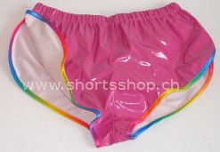 Lackshorts Andreas weinrot mit regenbogenfarbiger Einfassung