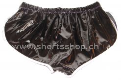 Lackshorts Andreas schwarz mit silberfarbiger Einfassung