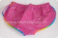Lackshorts Andreas weinrot mit regenbogenfarbiger Einfassung