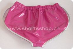 Lackshorts Andreas weinrot mit silberfarbiger Einfassung