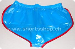 PVC-Shorts Andreas hellblau mit roter Einfassung