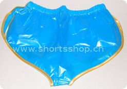 PVC-Shorts Andreas hellblau mit goldfarbiger Einfassung