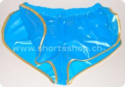 PVC-Shorts Andreas hellblau mit goldfarbiger Einfassung