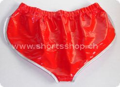Lackshorts Andreas rot mit silberfarbiger Einfassung