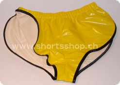 Lackshorts Andreas gelb mit schwarzer Einfassung