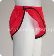 Nylon-Shorts Andreas rot mit schwarzer Einfassung
