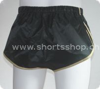 Andreas Ripstop-Shorts schwarz mit goldfarbenen Einfassung