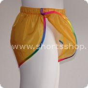 Andreas Ripstop-Shorts gelb mit regenbogenfarbenen Einfassung