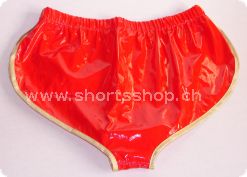 Lackshorts Andreas rot mit goldfarbiger Einfassung