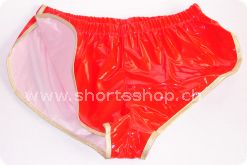 Lackshorts Andreas rot mit goldfarbiger Einfassung