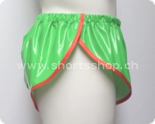 Lackshorts Chris gr&uuml;n mit roter Einfassung (speziell)