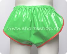 Lackshorts Chris gr&uuml;n mit roter Einfassung (speziell)