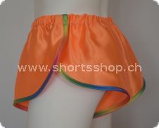 Dennys Shorts orange mit regenbogenfarbiger Einfassung (speziell)